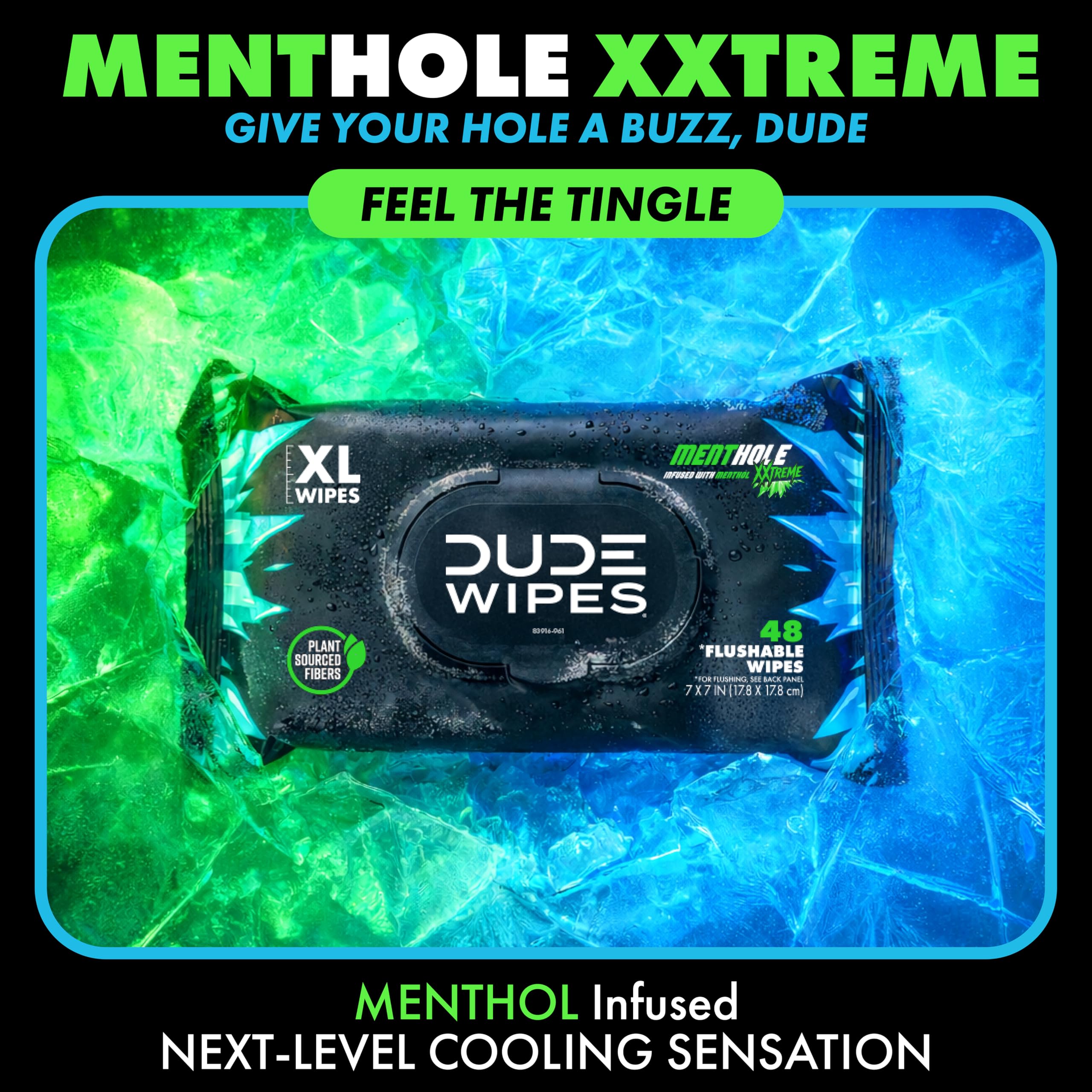 DUDE Wipes close-up texture of wipe highlighting soft plant-based fibers