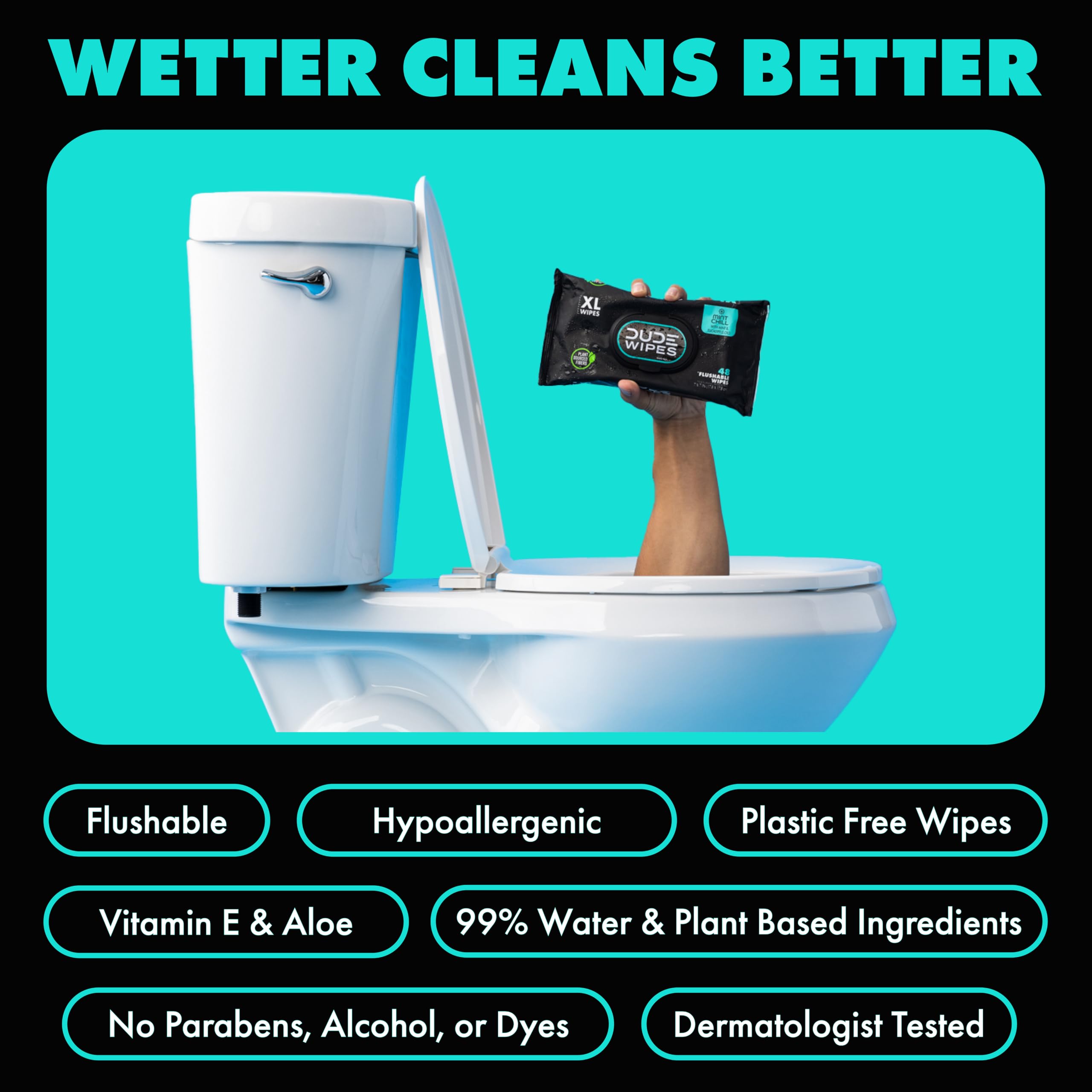 DUDE Wipes fiber texture detail highlighting plant-based, biodegradable material