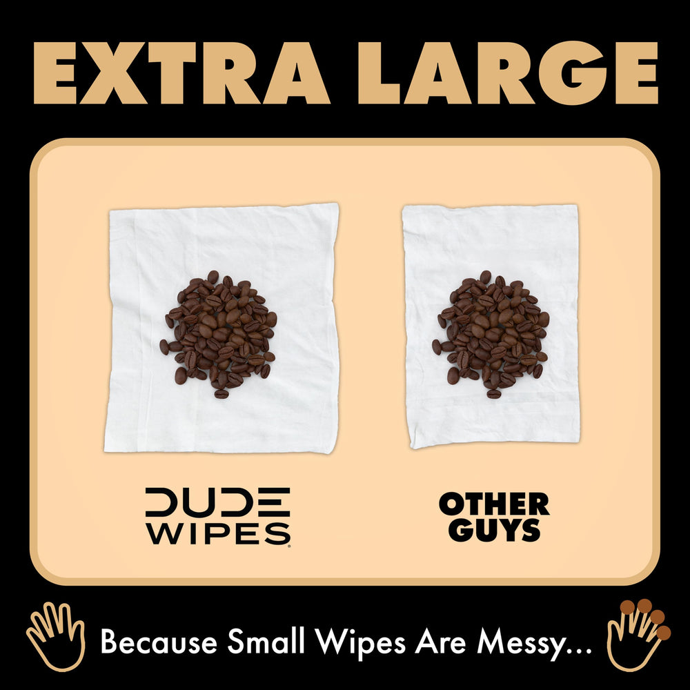 DUDE Wipes being used in bathroom demonstrating cleaner feeling benefit