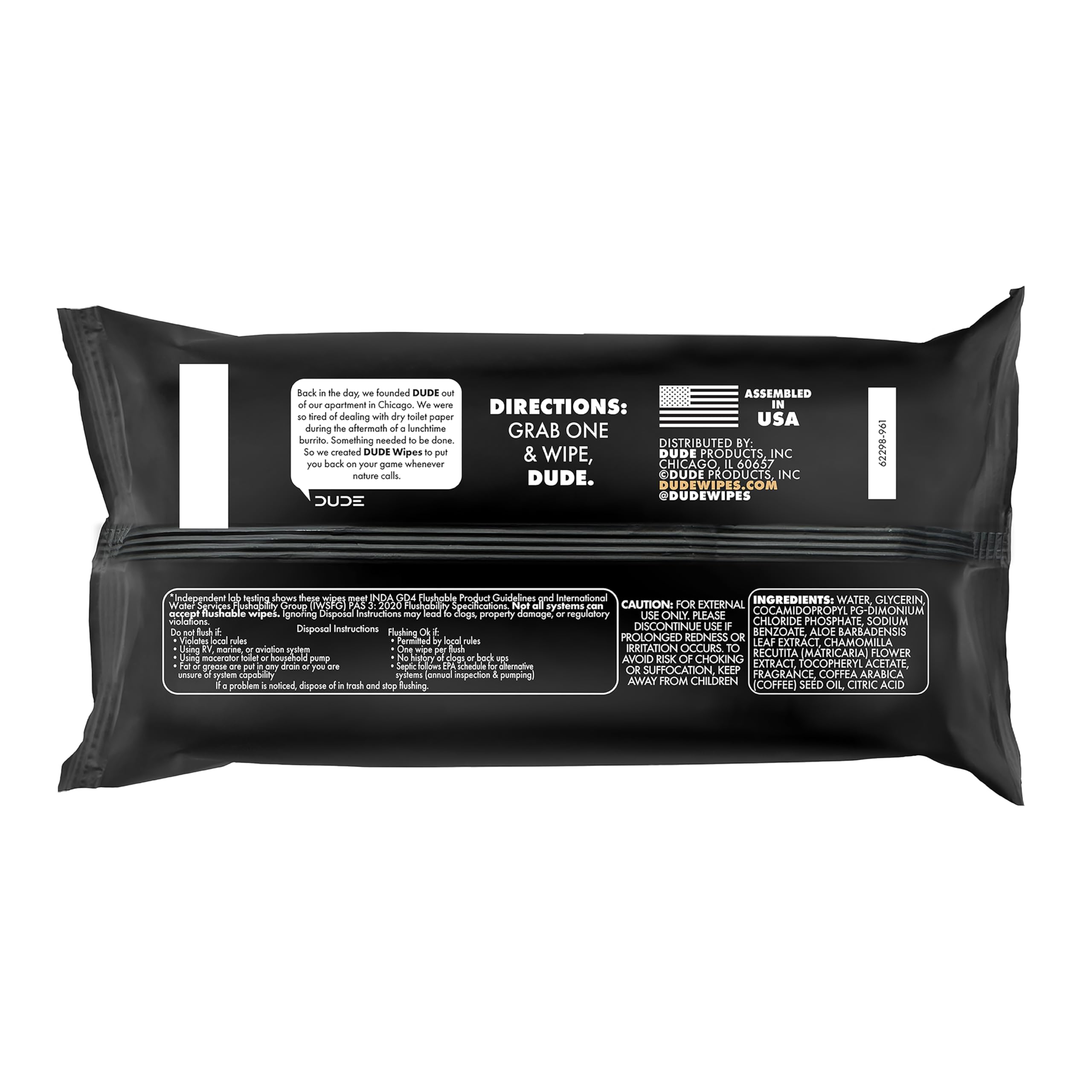DUDE Wipes on a morning counter next to coffee showing energizing scent benefit