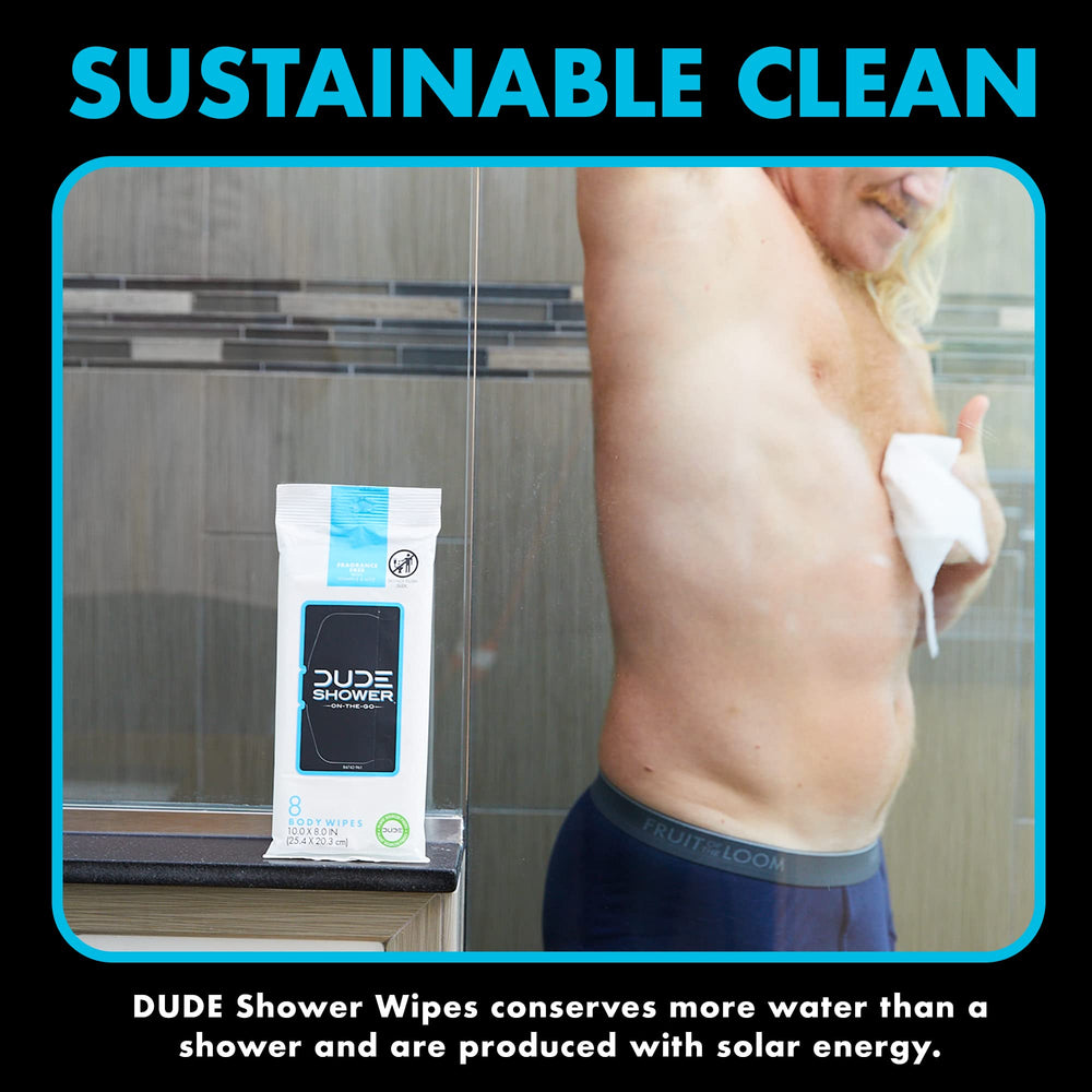 DUDE Wipes next to smartphone for scale and pocketable travel convenience