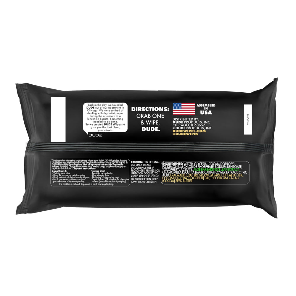 DUDE Wipes resealable tub detail showing moisture retention and portability
