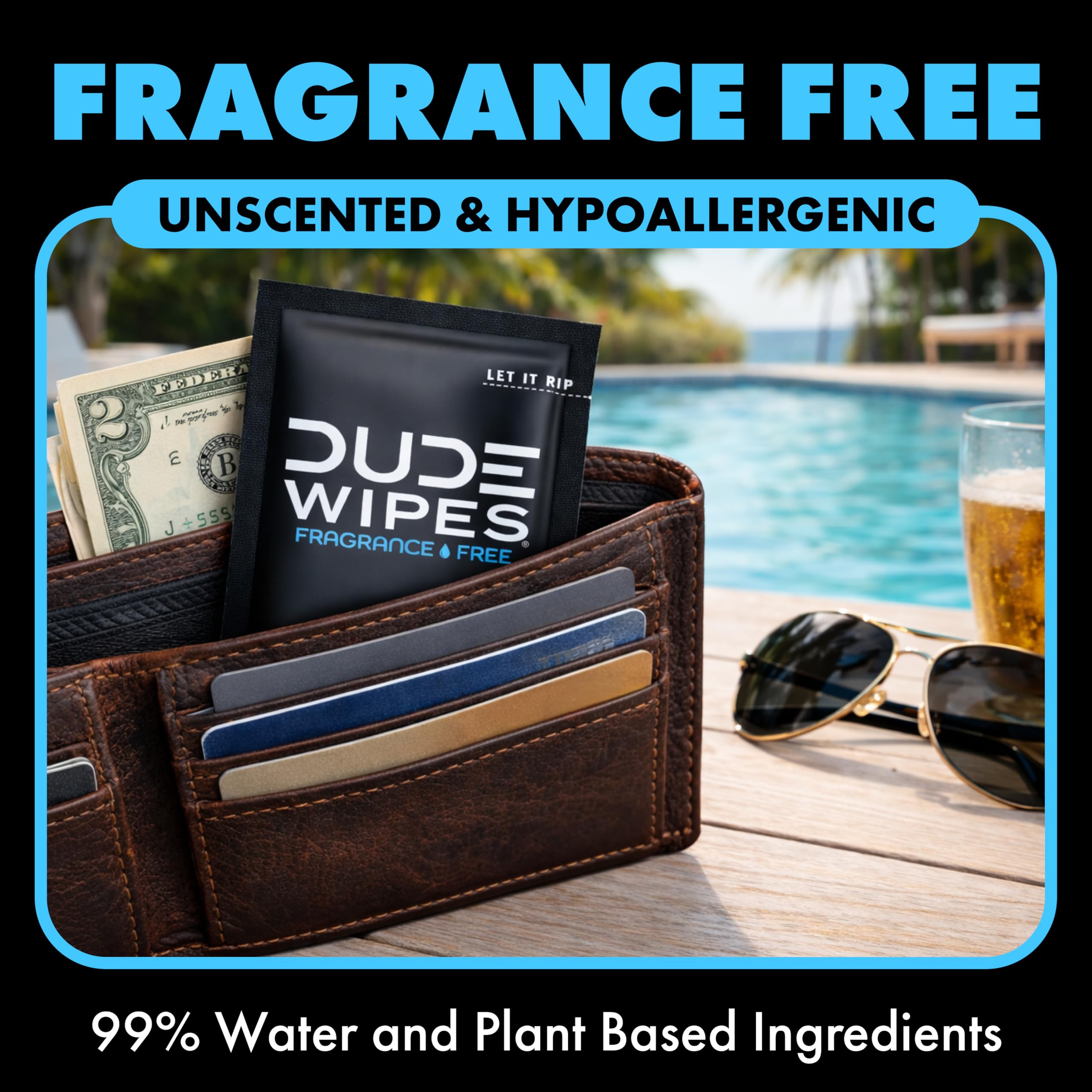 DUDE Wipes two wipes pulled from packet for confident cleaning