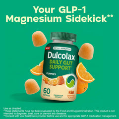 Dulcolax bottle opened revealing 60-count gummies to highlight quantity and convenience