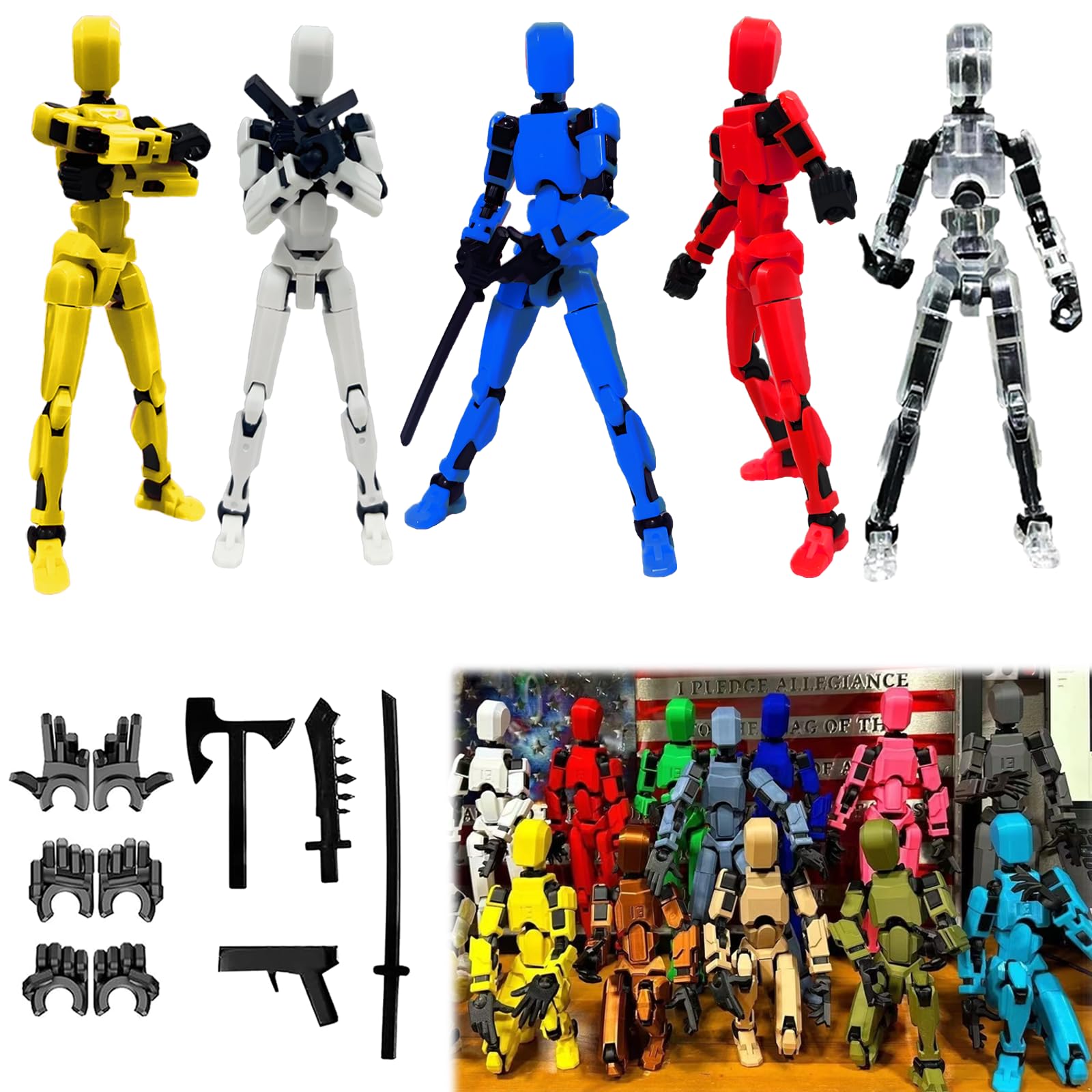 Dumwick Titan 13 front view showing poseable joints and display-ready look