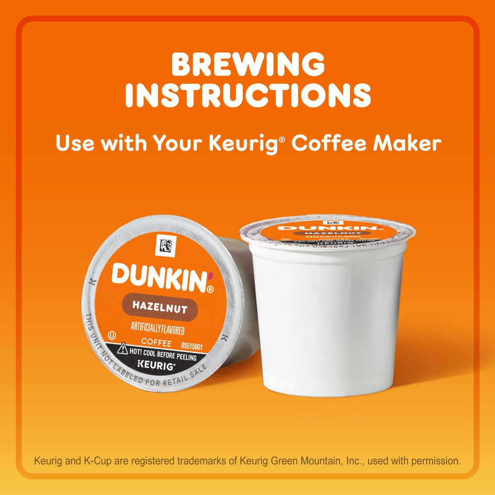 Brewed cup of Dunkin' Hazelnut coffee showing rich color and aroma