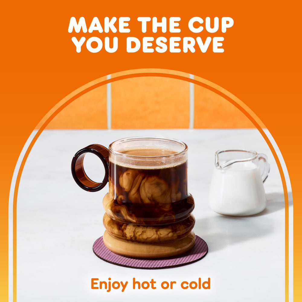 Dunkin' bag held in hand to show scale and convenient storage benefit