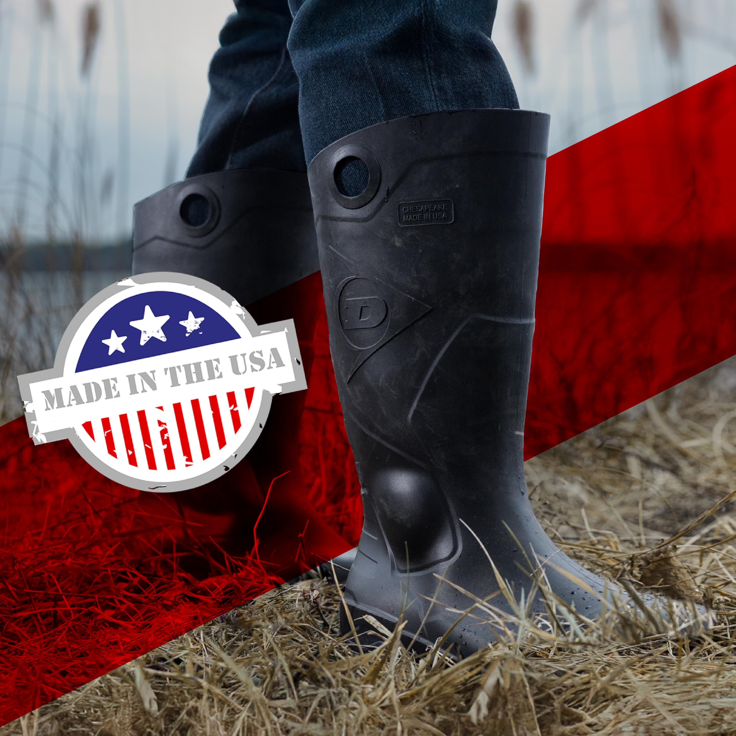 DUNLOP side profile of Chesapeake boot highlighting lightweight design benefit