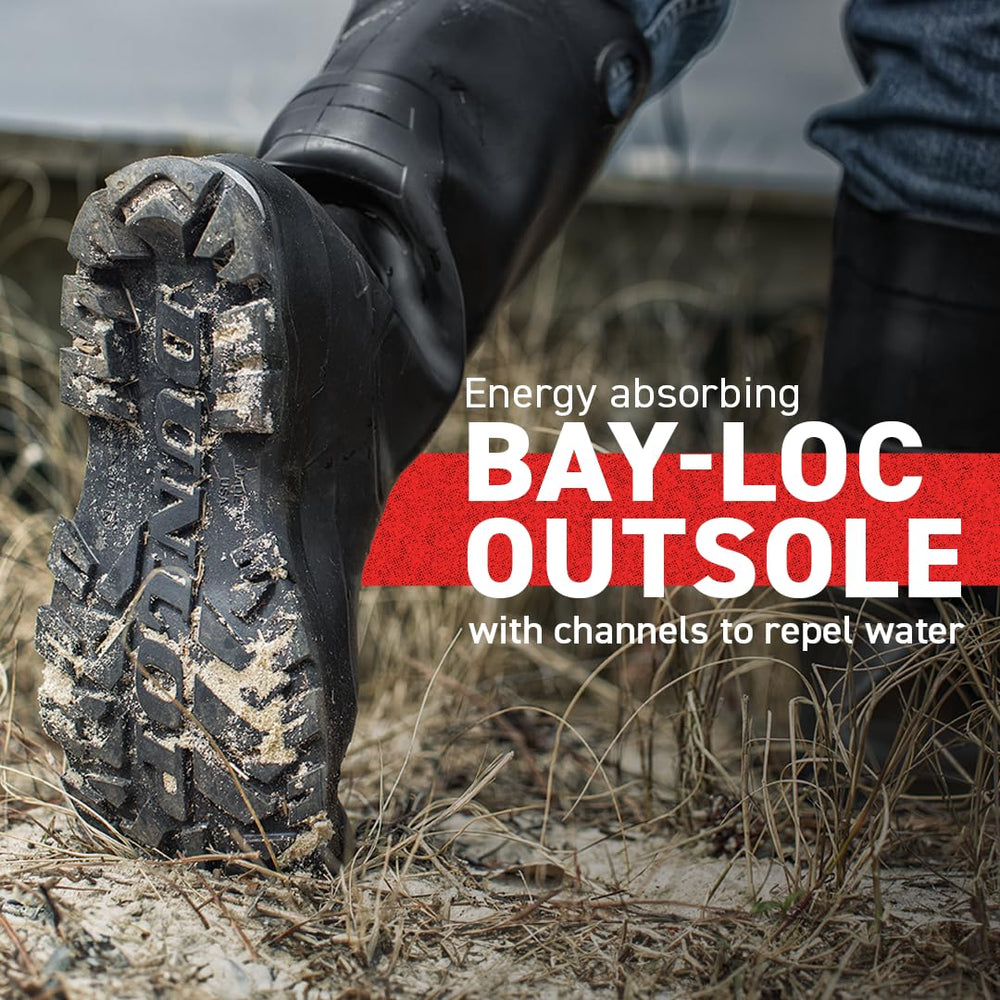 DUNLOP wide calf opening of Chesapeake boot for easy on and off