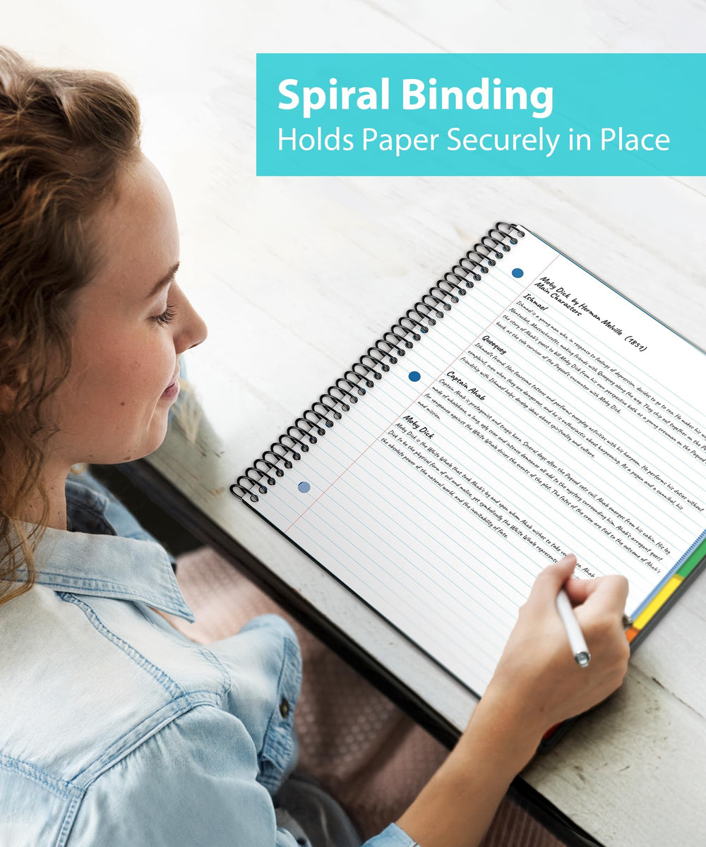 Dunwell next to a binder showing 8.5x11 size for full-sheet compatibility