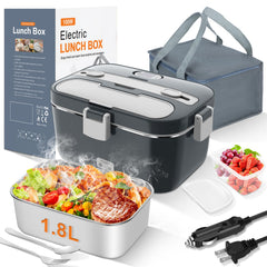 DUPASU front view of electric lunch box showing lid and latch for easy transport