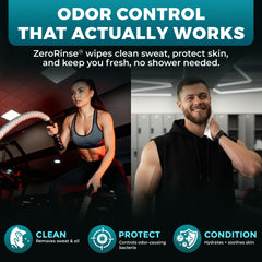 Dura Cleanse wipe in hand demonstrating full-body cleaning benefit