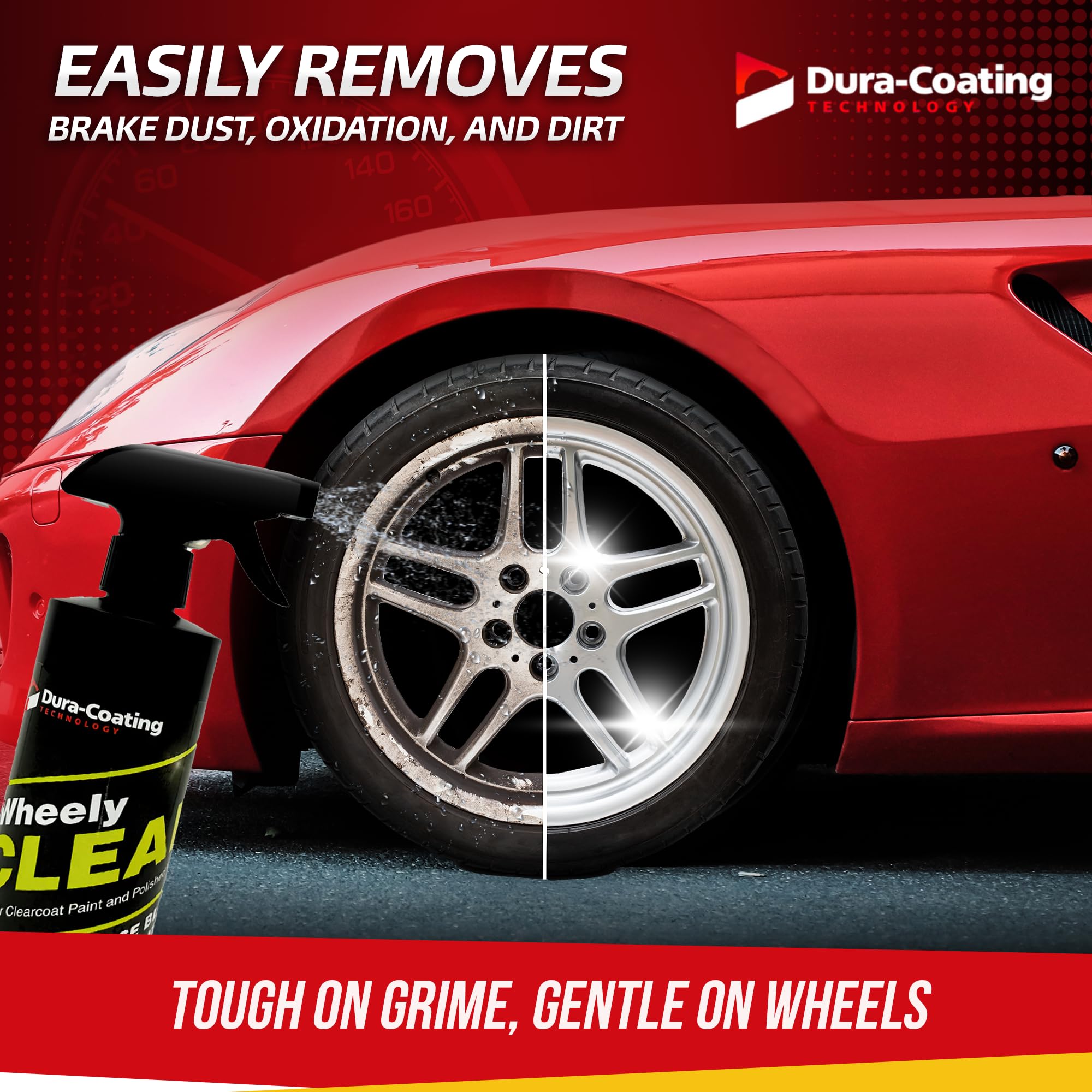 DURA-COATING TECHNOLOGY Wheely Clean close-up of liquid texture demonstrating strong cleaning