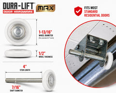 DURA-LIFT nylon wheel close-up highlighting quiet operation and smooth travel