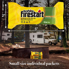 Duraflame starter lighting a barbecue, quick-starting coals and convenience benefit