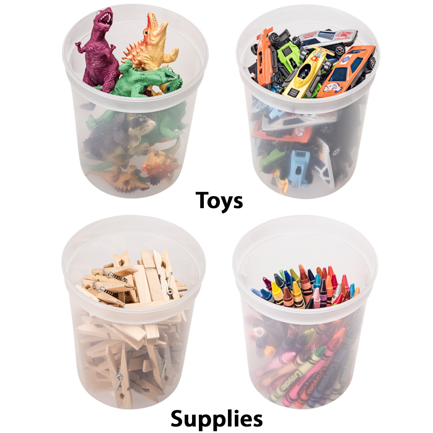 DuraHome lids and bases arranged to show stackability and reusable kitchen organization