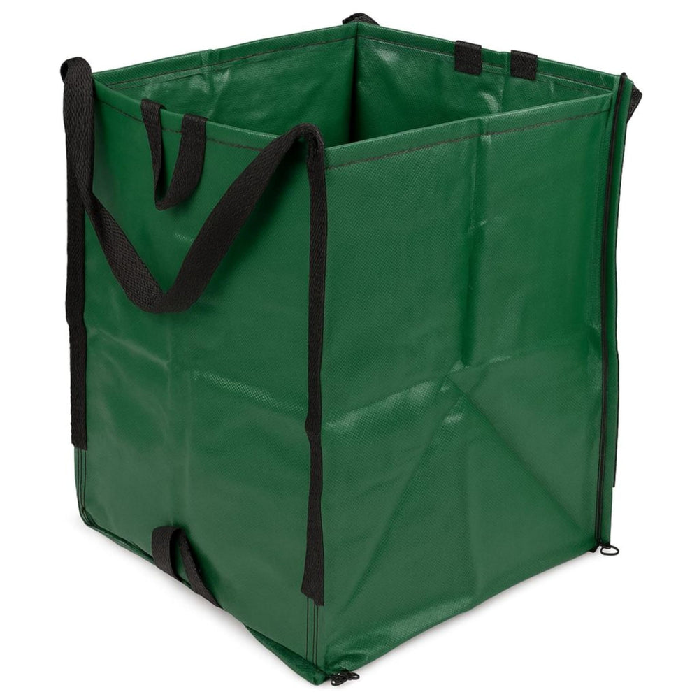 DURASACK front view showing green 48-gallon bag and labeling for durable storage
