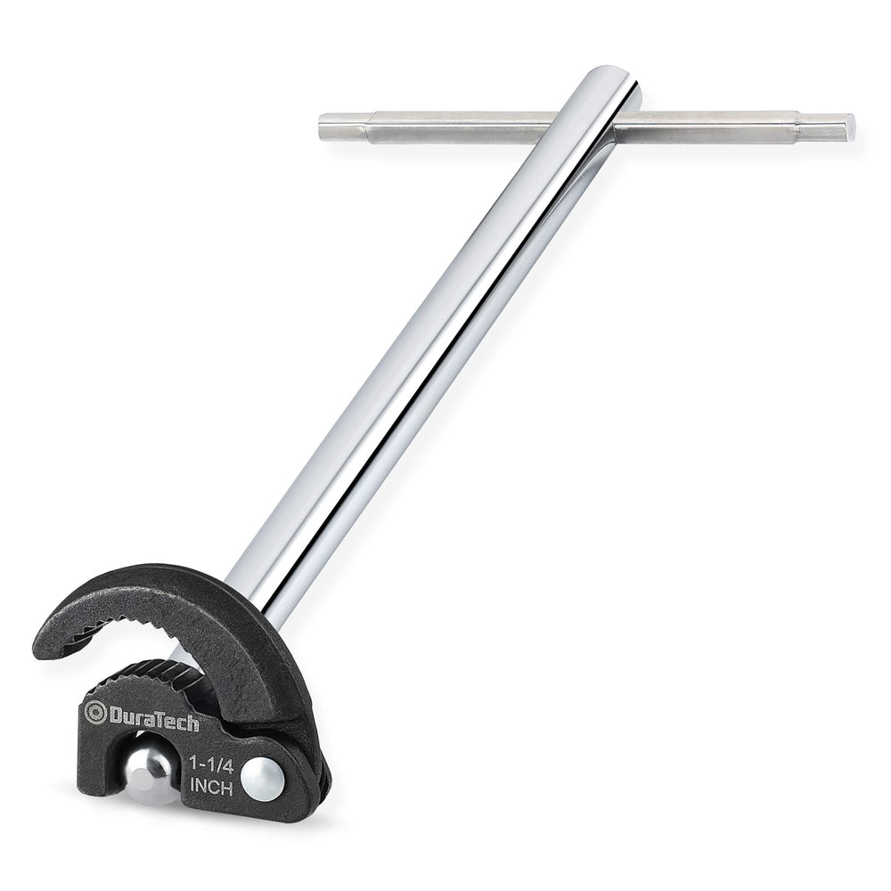 DURATECH basin wrench front view showing compact design and handle benefit