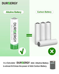 DURNERGY AAA stacked beside ruler indicating compact size and easy storage