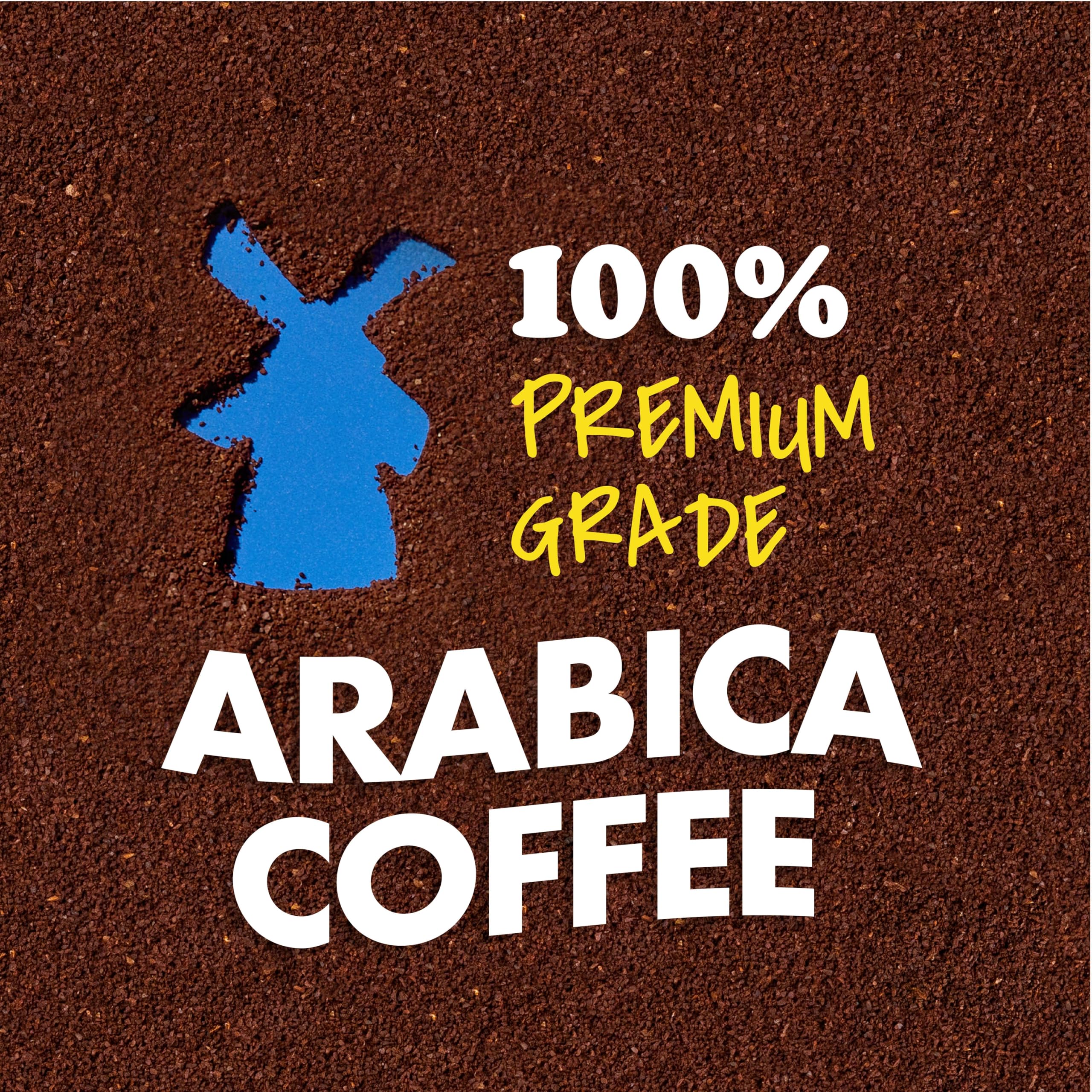 Label close-up on Dutch Bros box showing roast and Arabica bean quality