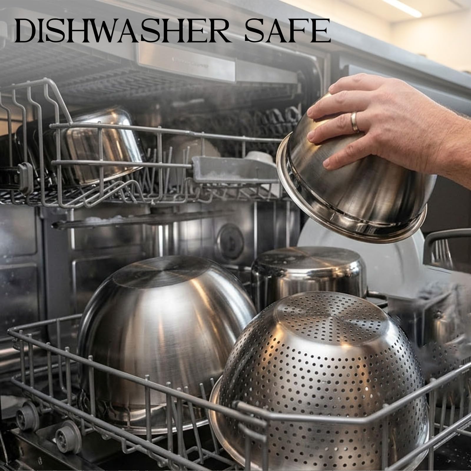 DUTZUN kneading dough in stainless bowl, stable mixing advantage