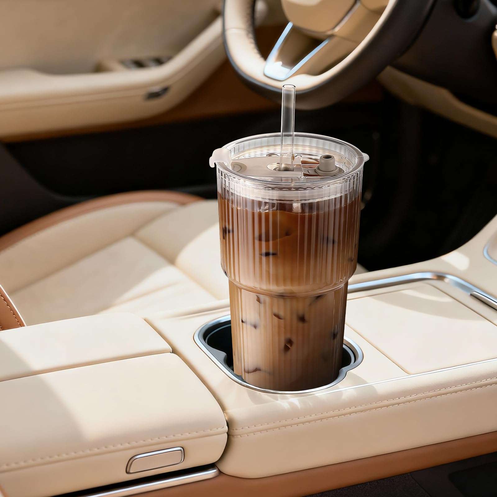 DWTS DANWEITESI iced coffee in tumbler on kitchen counter, fresh taste retained