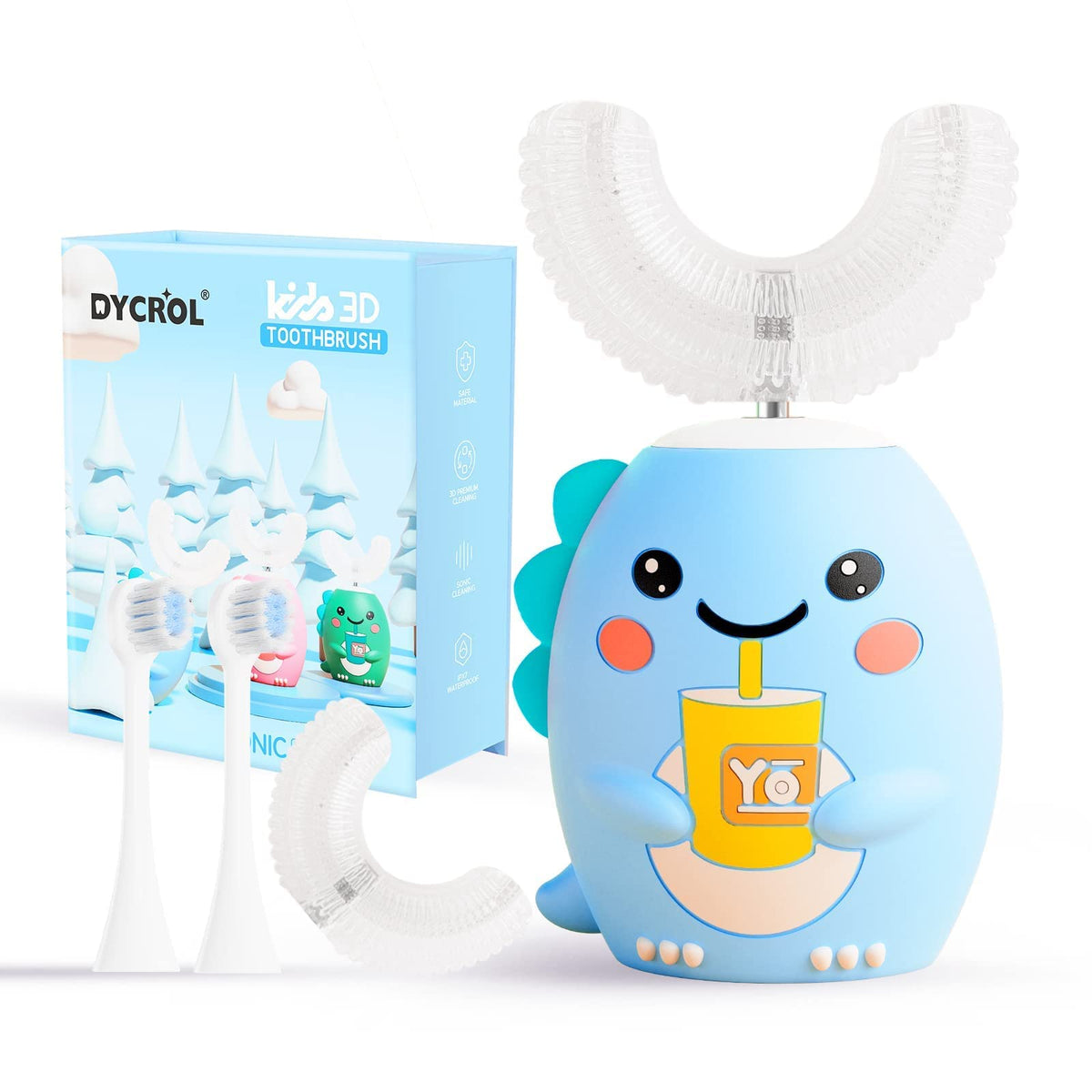 DYCROL front packaging showing dinosaur design and kid-friendly benefits