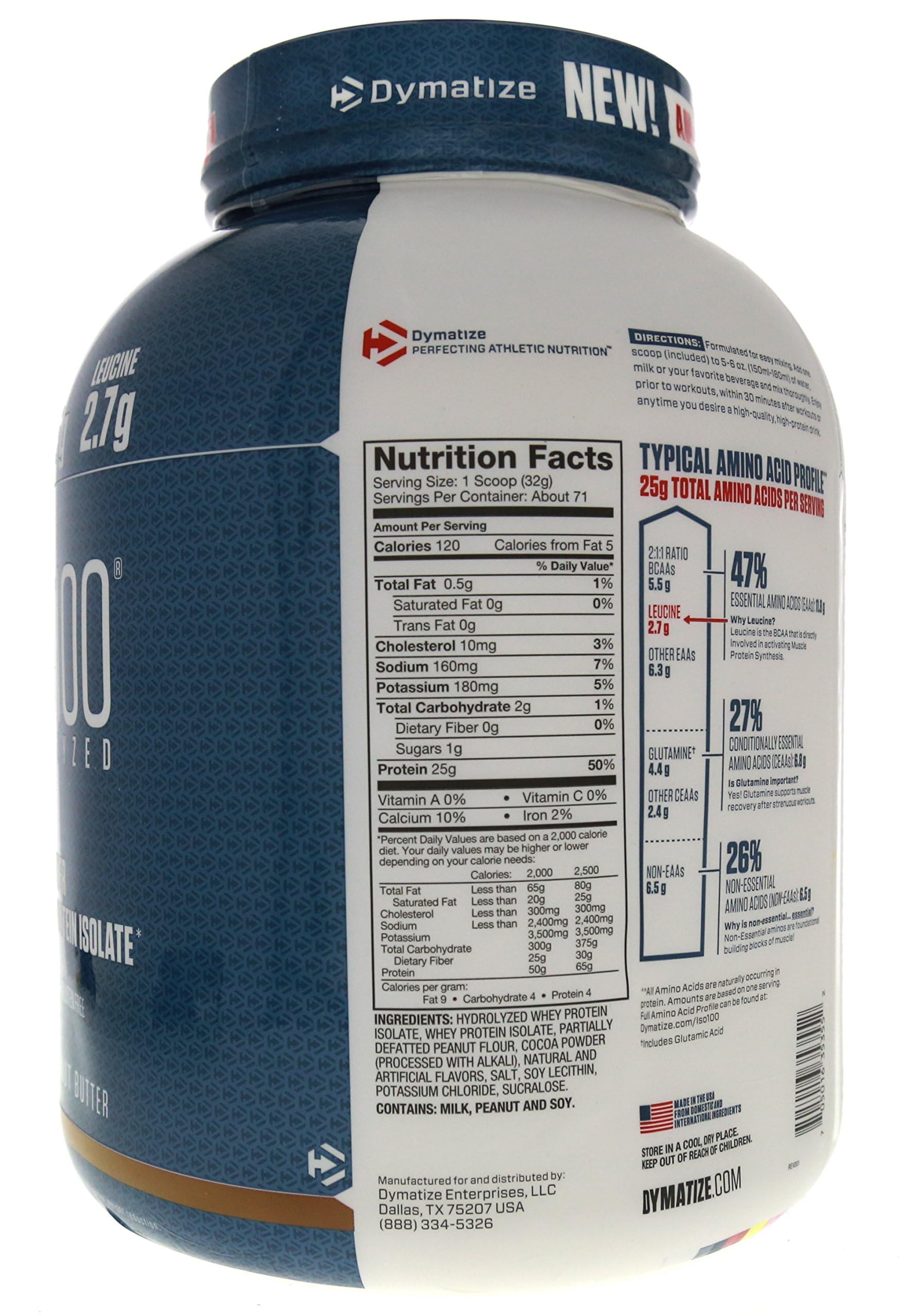 Ingredients arrangement showing Dymatize ISO100 protein purity focus