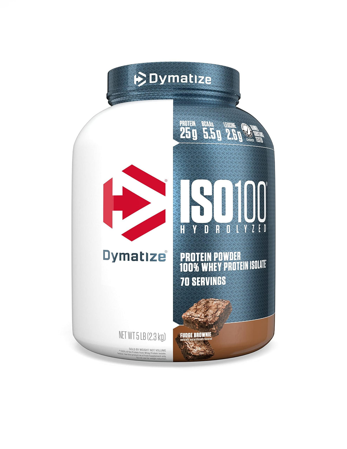 Dymatize ISO100 front package showing branding and flavor for quick identification