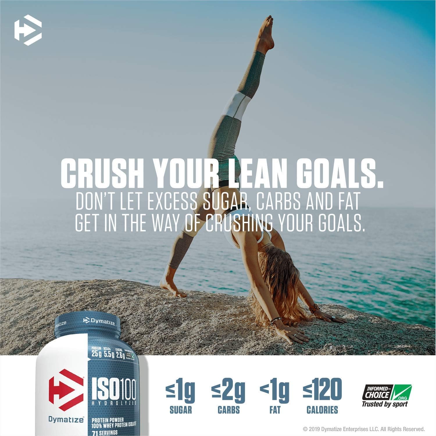 Gym bottle with Dymatize ISO100 showing convenient workout refuel