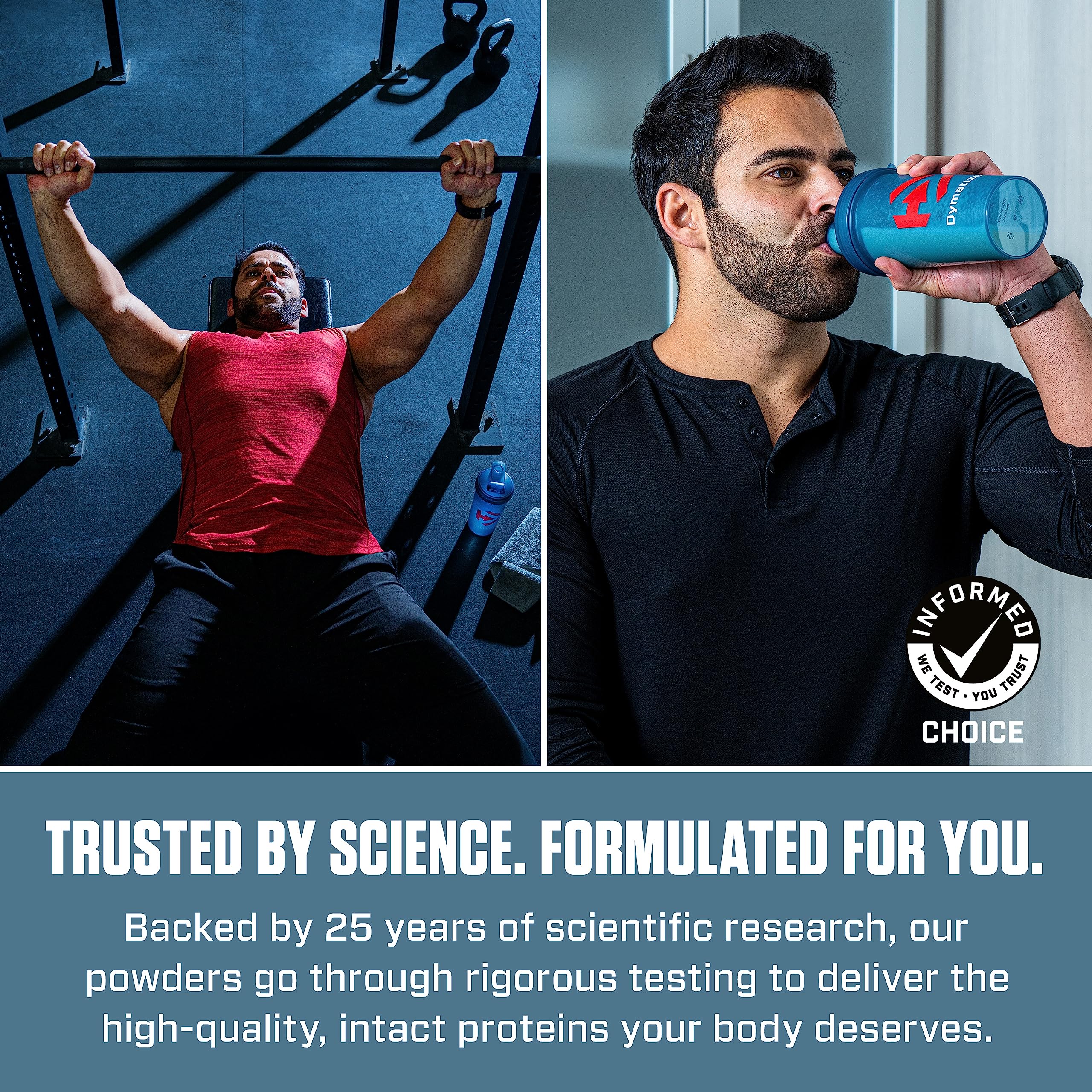 Dymatize ISO100 dissolving smoothly in water demonstrating mixability