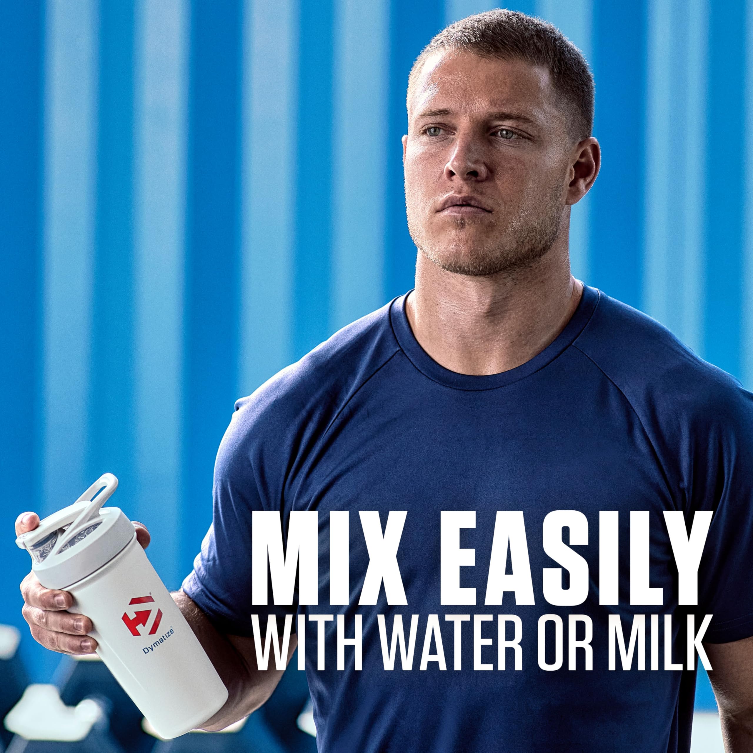 Dymatize ISO100 powder texture on spoon showing smooth mixability benefit
