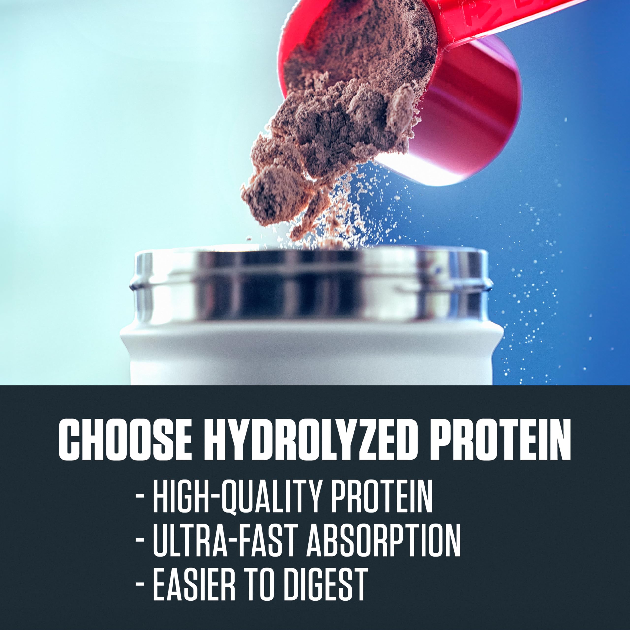 Dymatize ISO100 Fudge Brownie shake in glass showing a ready-to-drink recovery option