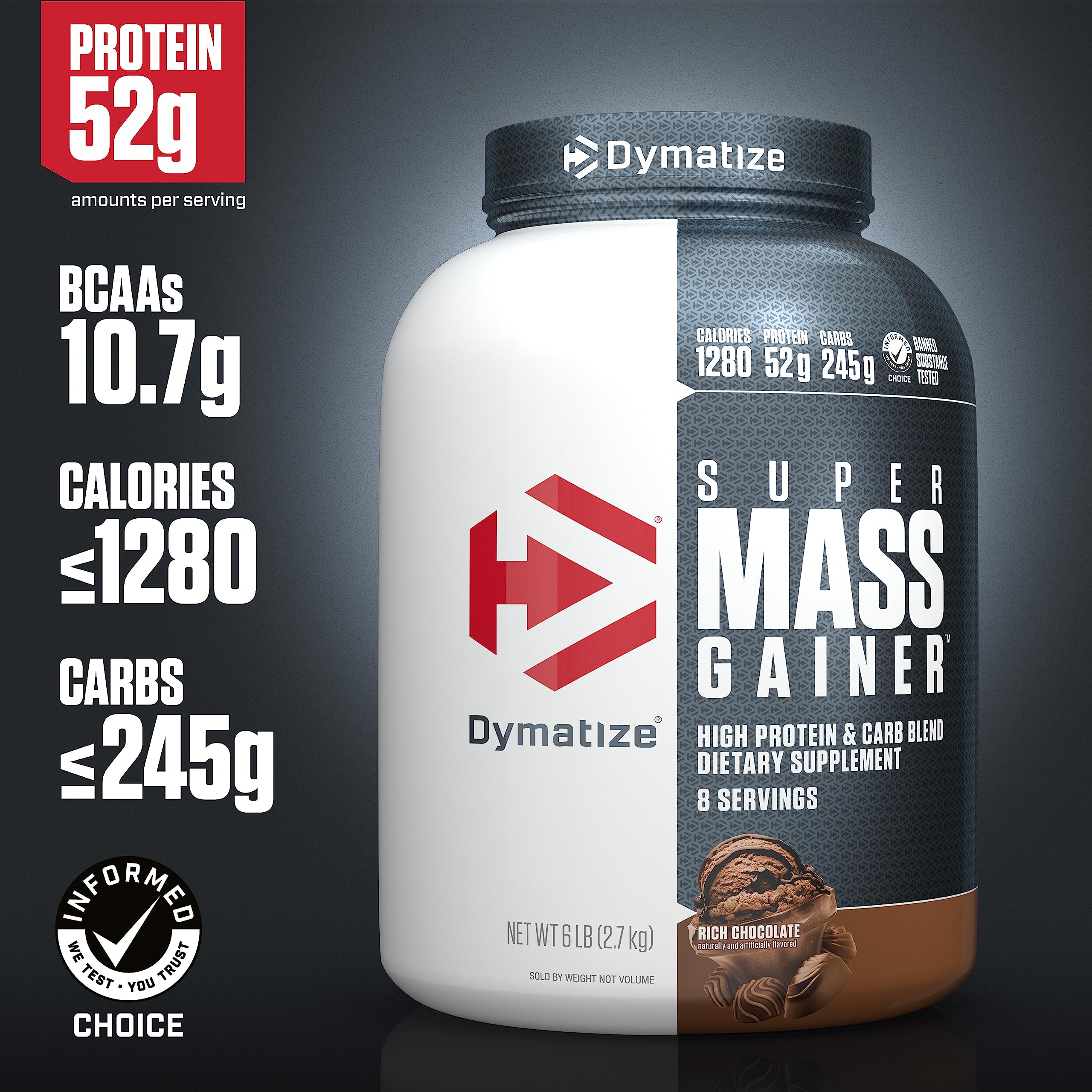 Dymatize rich chocolate powder close-up for creamy texture benefit