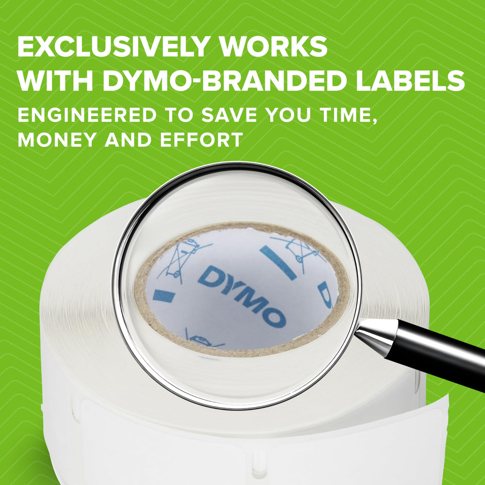 DYMO close-up of label roll and automatic recognition for accuracy