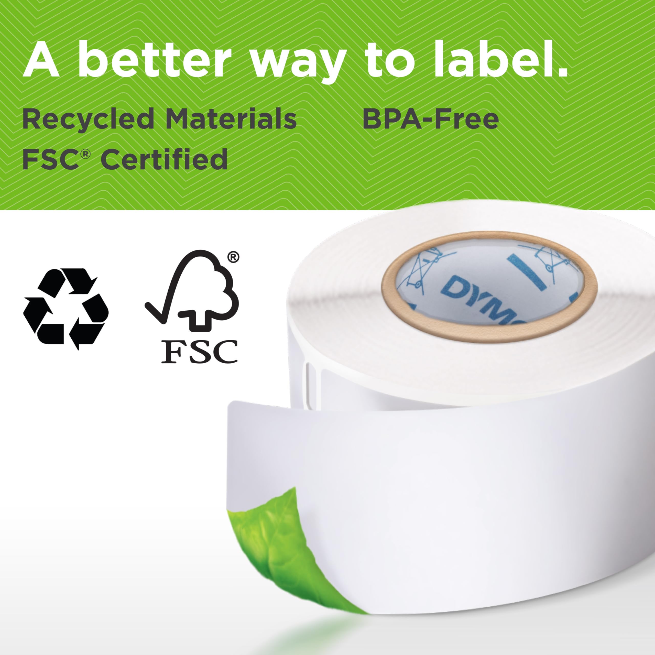 DYMO label edge and texture close-up for clear, durable print benefit