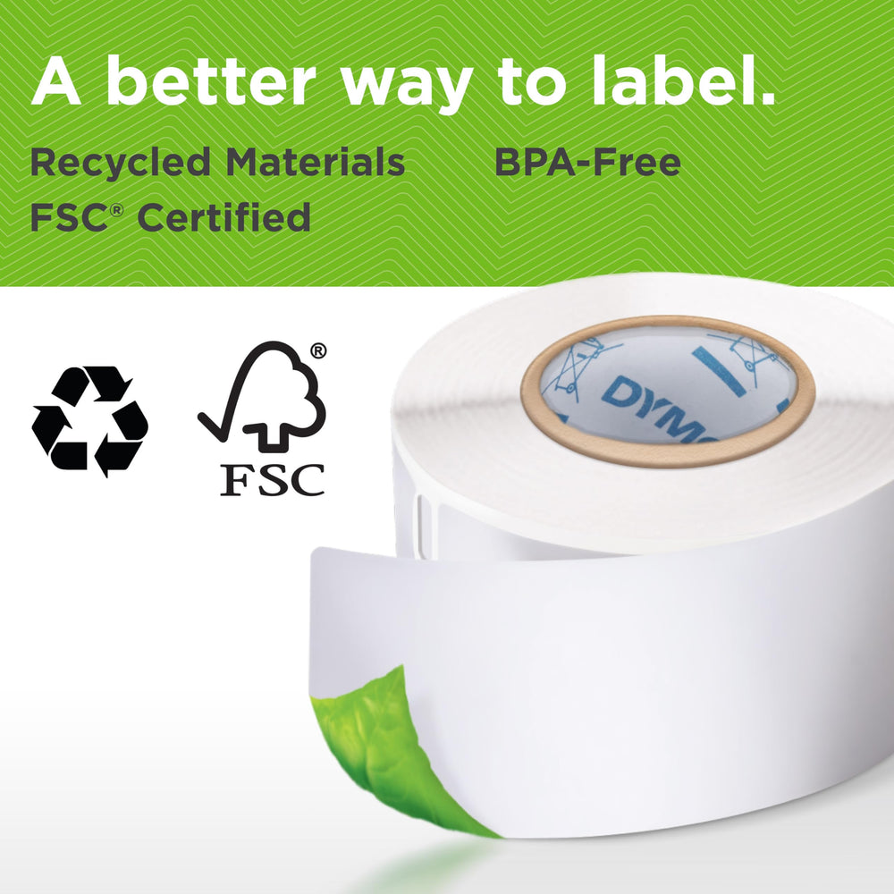 DYMO label edge and texture close-up for clear, durable print benefit