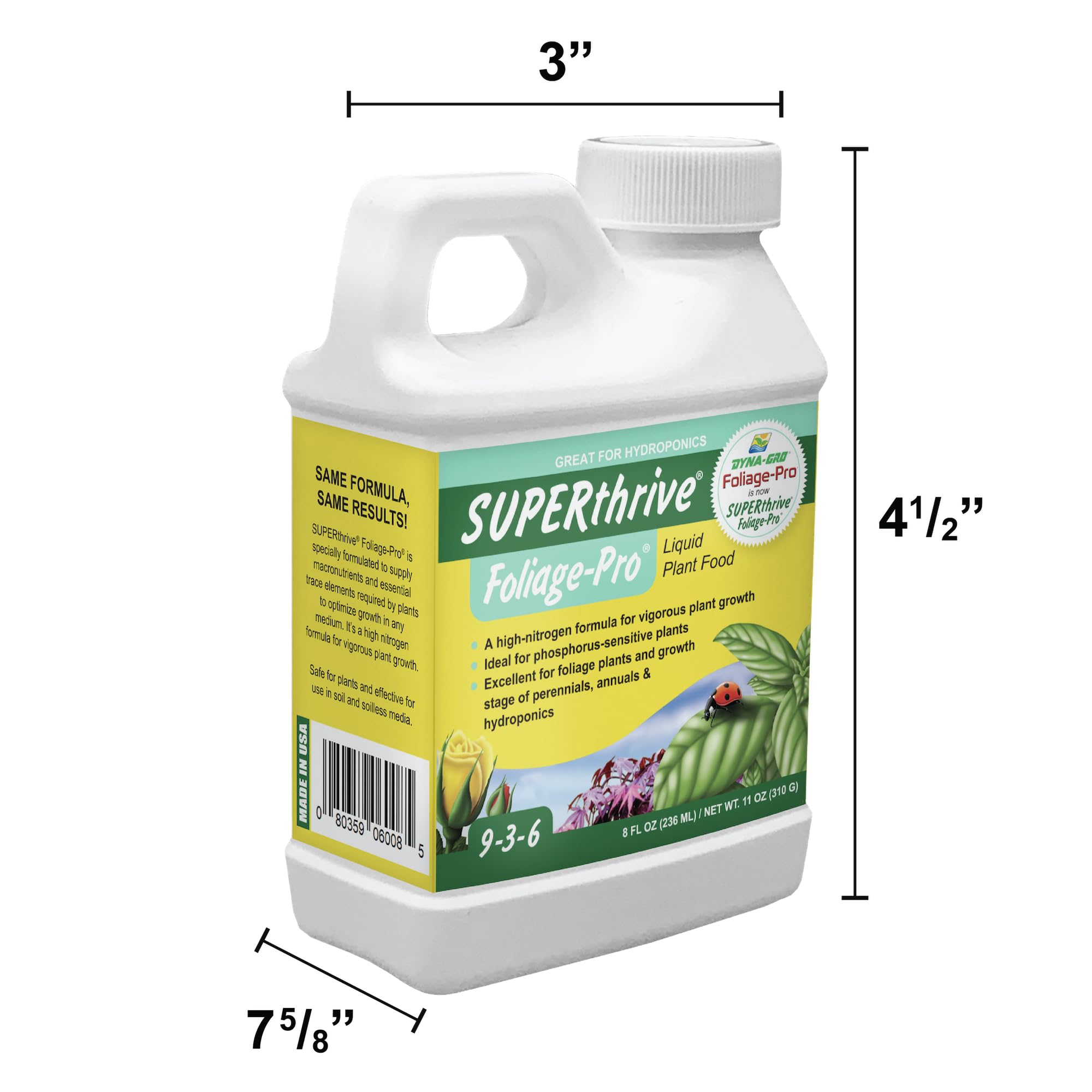 Pouring Dyna-Gro Foliage-Pro concentrate into a measuring spoon for accurate dosing and easy mixing
