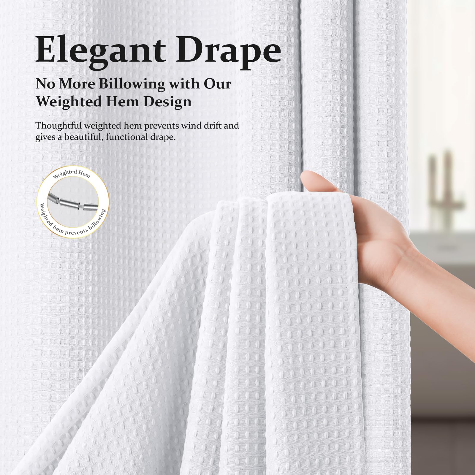 Dynamene staged in bathroom for spa-style ambience and easy coordination with decor