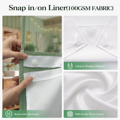 Dynamene snap-in liner button spacing close-up showing easy removal benefit