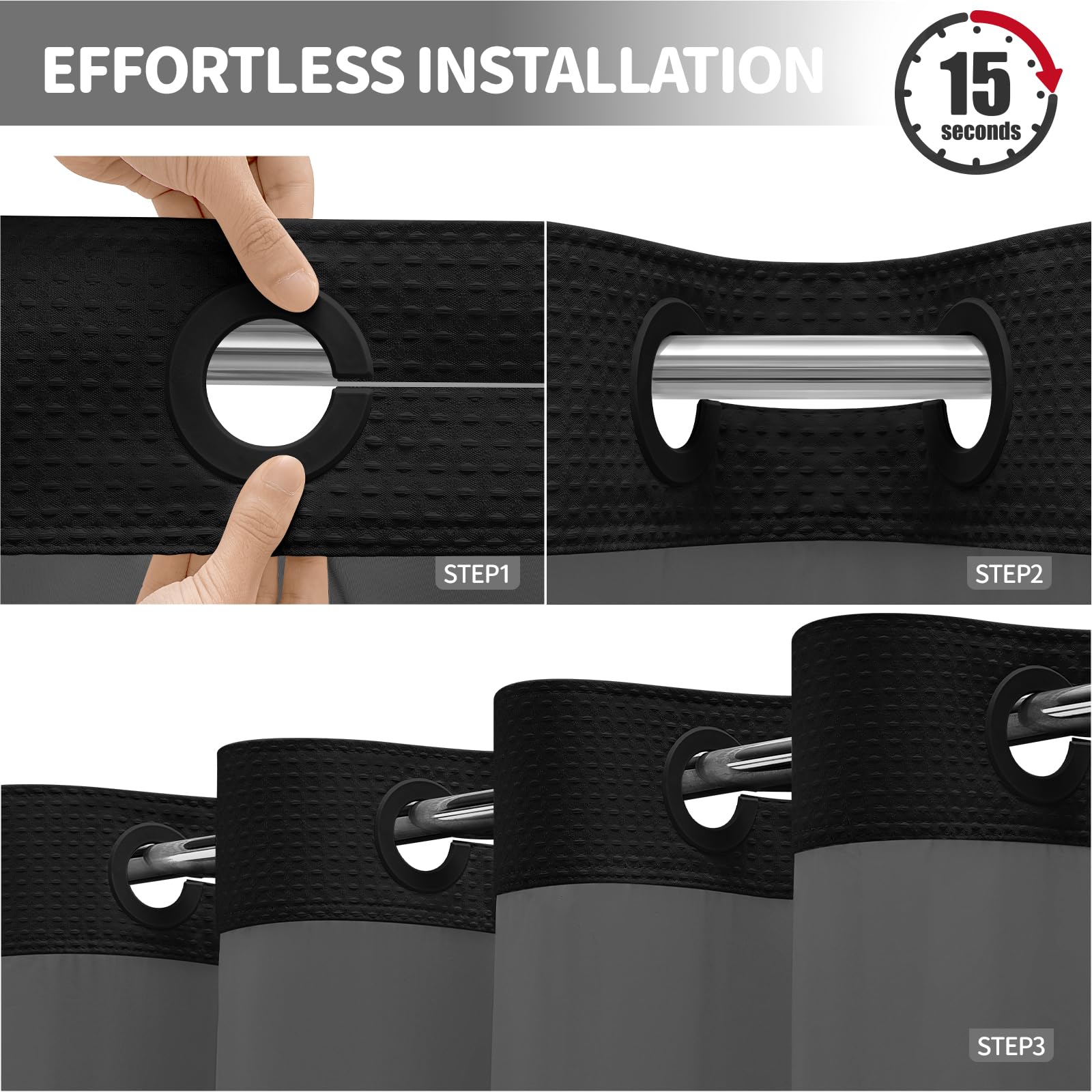 Dynamene snap-in liner detail with buttons showing easy removal and cleaning