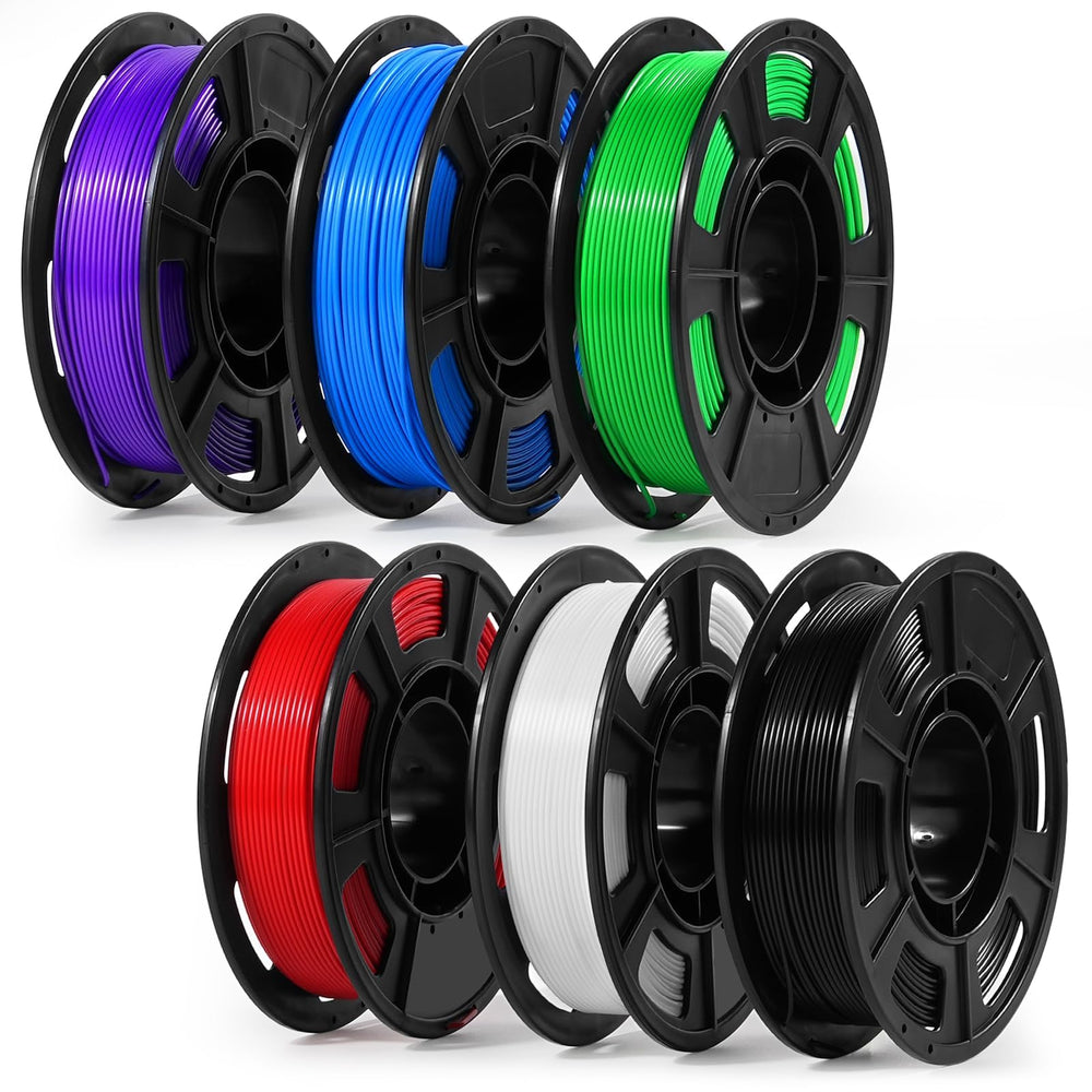 Dynta front packaging showing compact 53mm spool and six color labels for easy selection