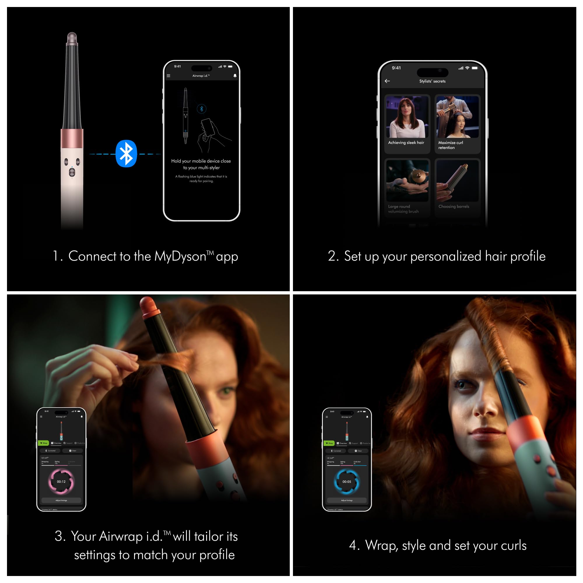 Dyson Airwrap i.d. held in hand to show compact size and ergonomic balance