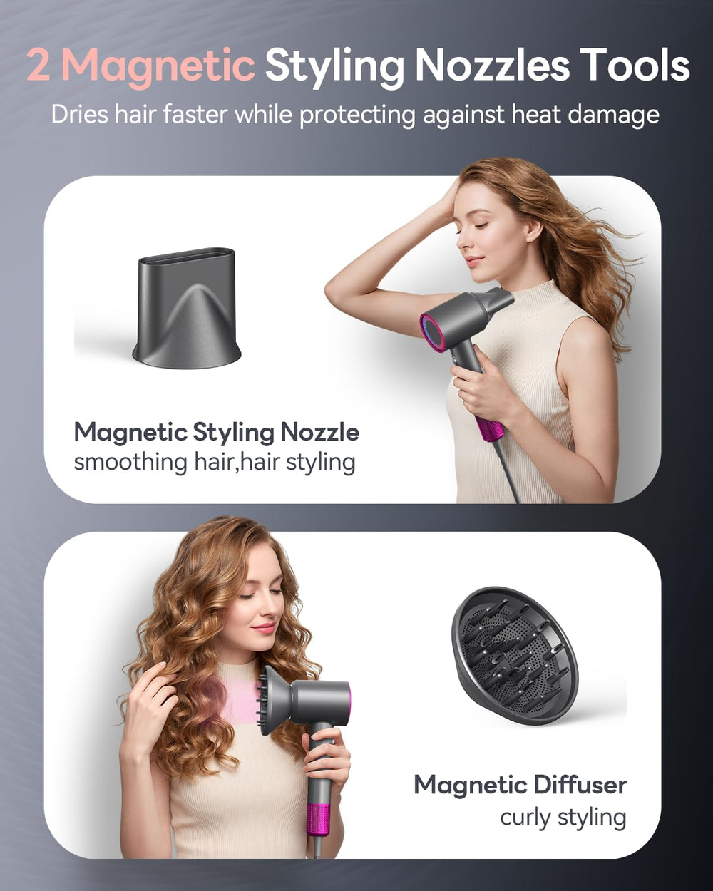 DZDVO concentrator nozzle in use for precise styling and smooth finish