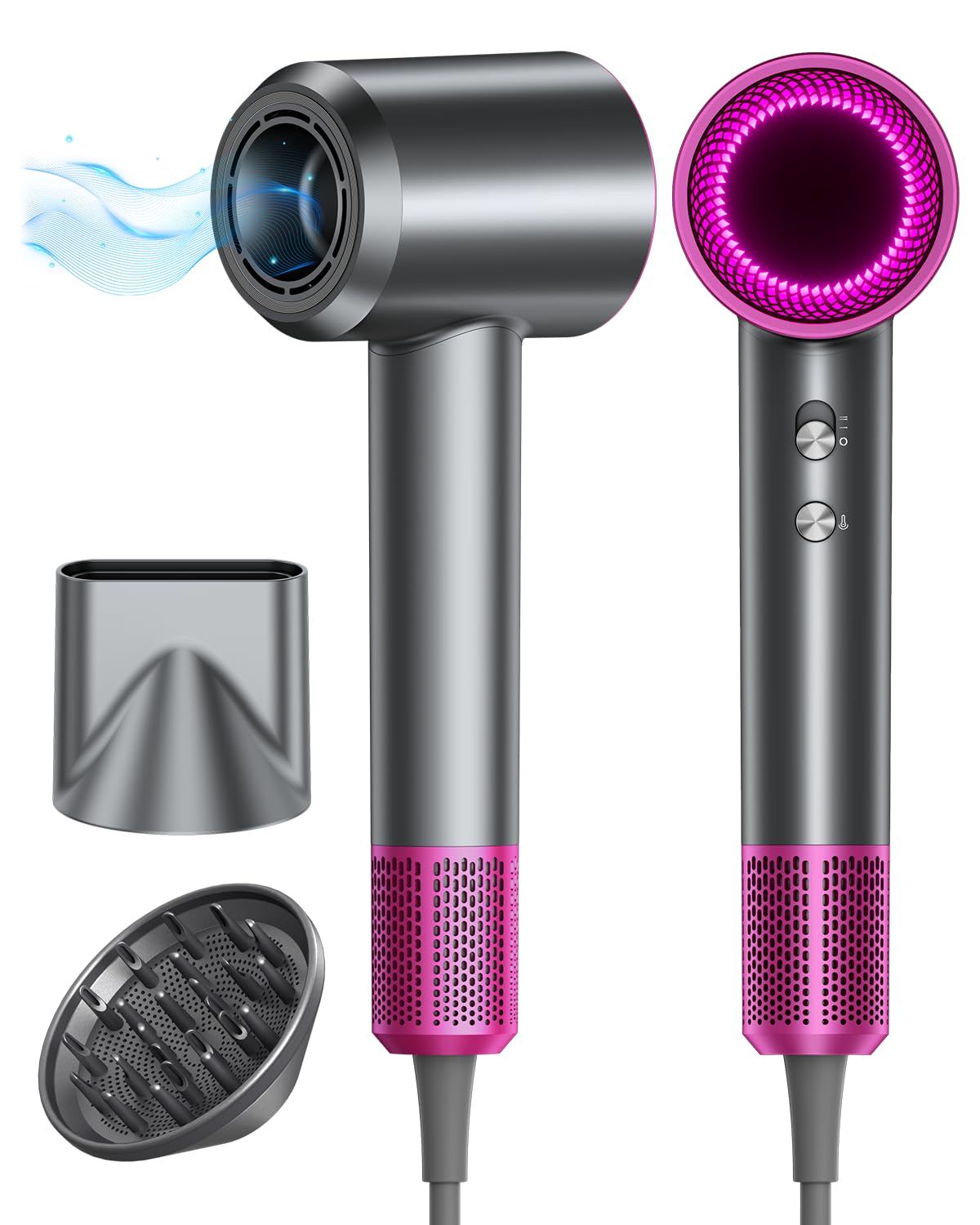 DZDVO front view dark gray dryer shows sleek design and fast drying