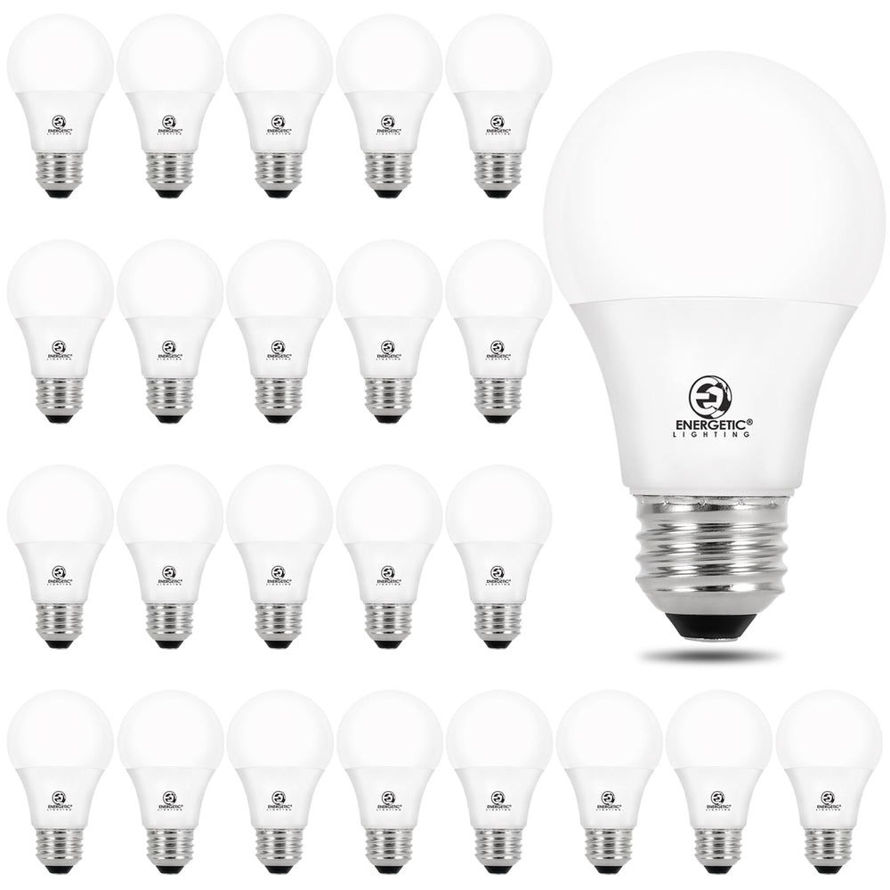 E ENERGETIC LIGHTING front packaging showing 24-pack and warm white benefit