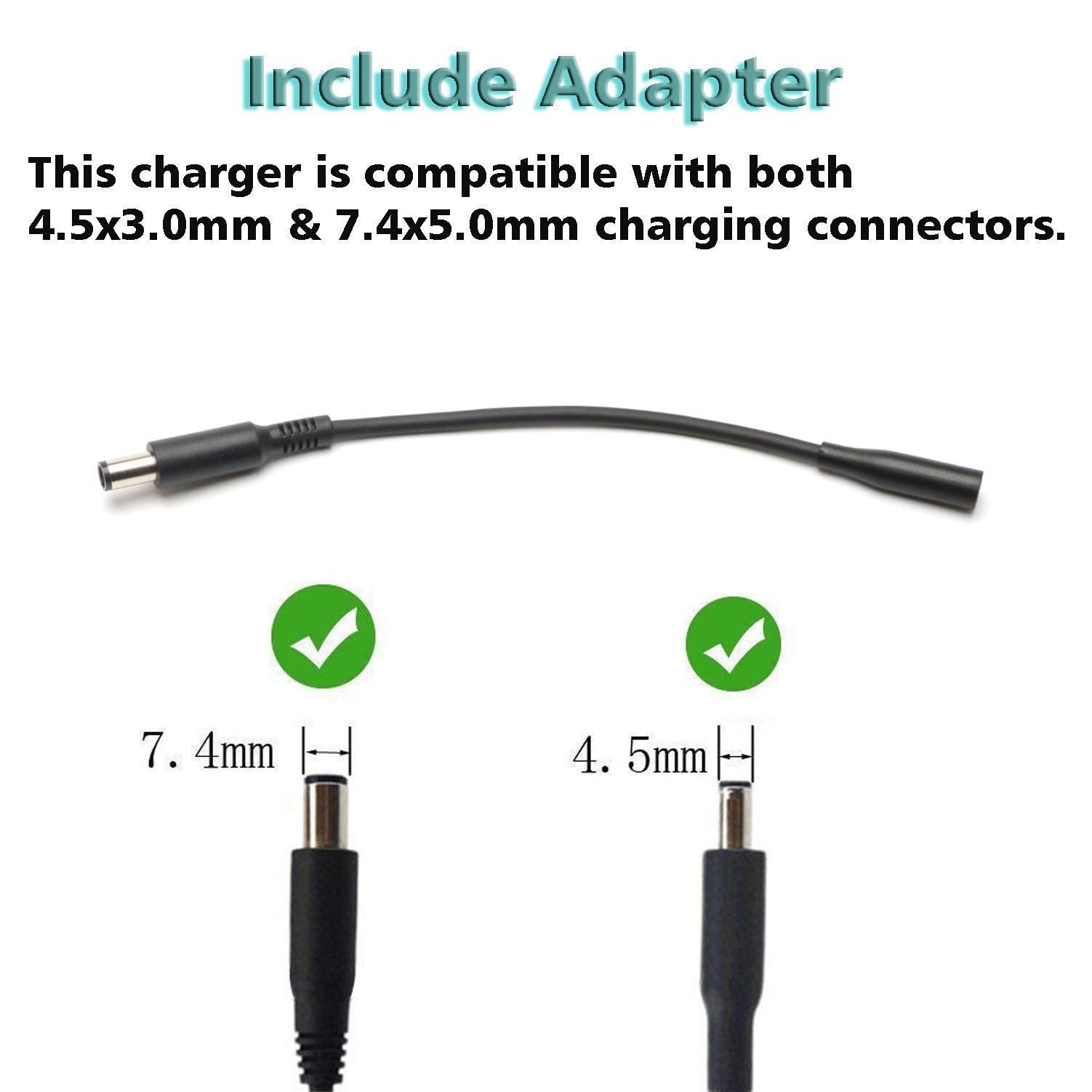 E ERSY close-up of 4.5x3.0mm connector tip for exact Dell fit benefit