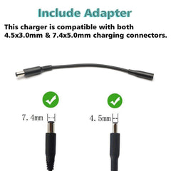 E ERSY close-up of 4.5x3.0mm connector tip for exact Dell fit benefit