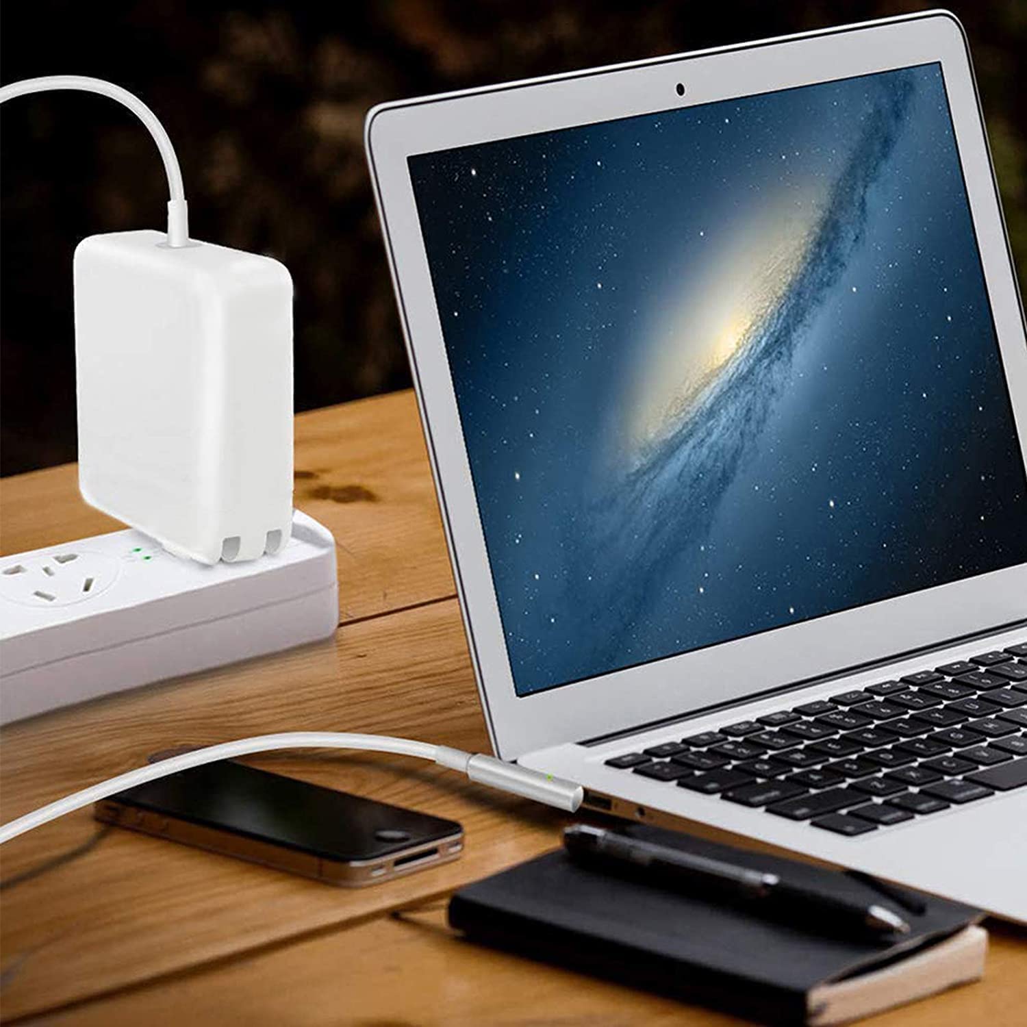 E-POWIND packaged charger on desk lifestyle scene ready for everyday use