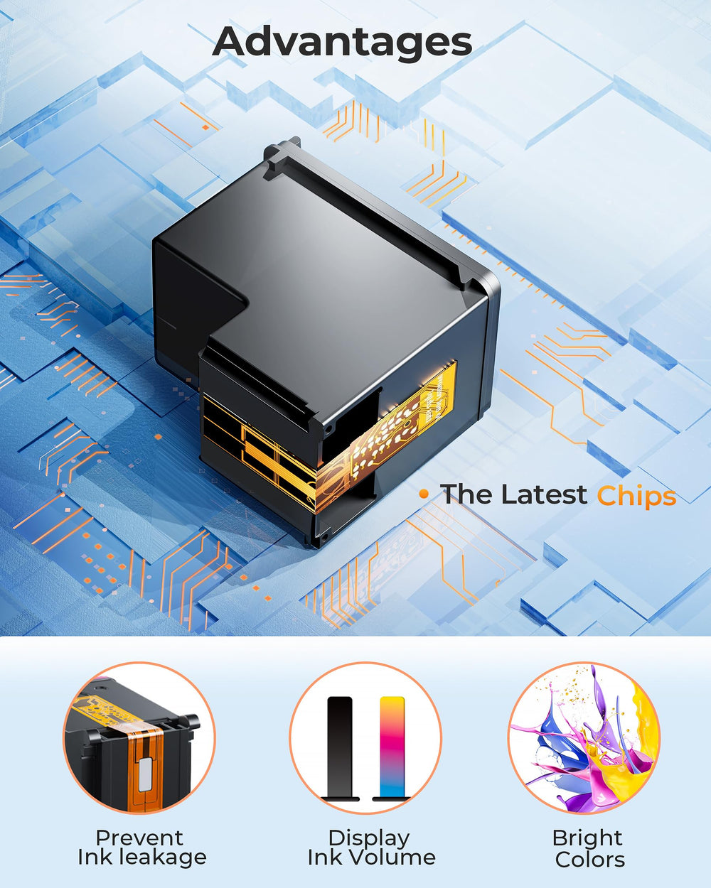 E-Z Ink cartridges installed in an HP printer demonstrating hassle-free replacement